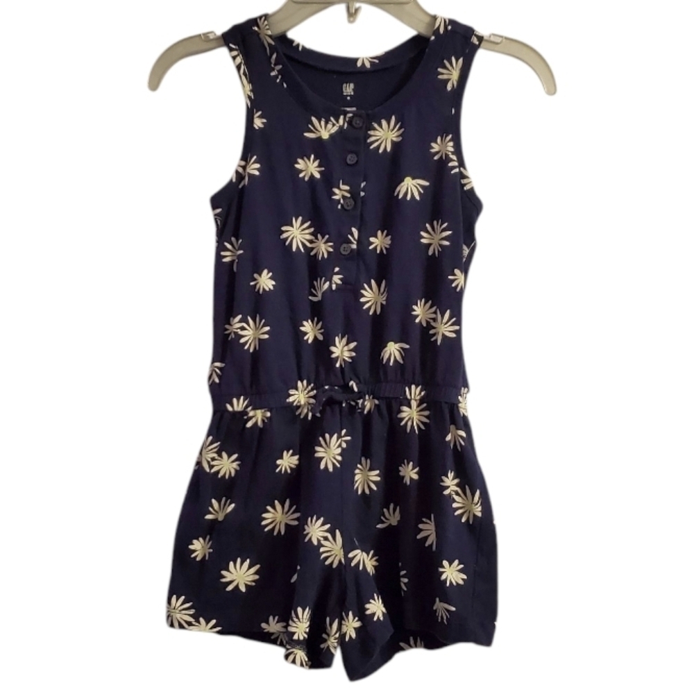 GAP Kids Girls Floral Summer Cotton Shorts Romper S 6-7